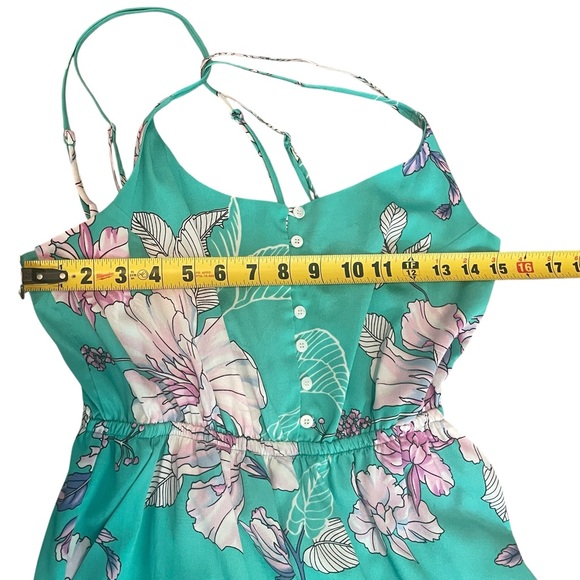 Yumi Kim Mint Green Floral Hibuscus Maxi Dress Sz M - Picture 5 of 9